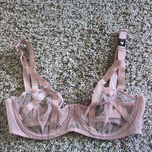 Victoria's Secret Sheer Pink Underwire Bra with Lace